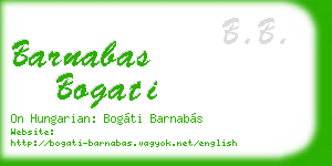 barnabas bogati business card