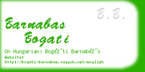 barnabas bogati business card